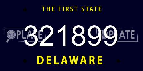 321899 Delaware License Plate