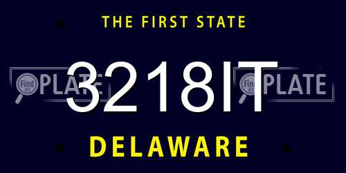 3218IT Delaware License Plate