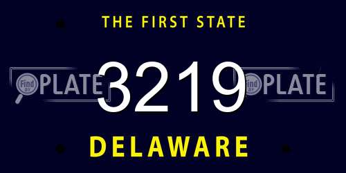 3219 Delaware License Plate