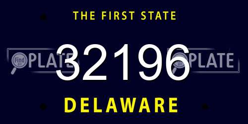 32196 Delaware License Plate