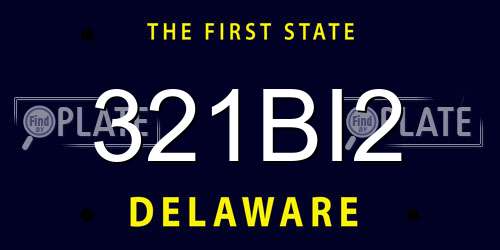 321BI2 Delaware License Plate