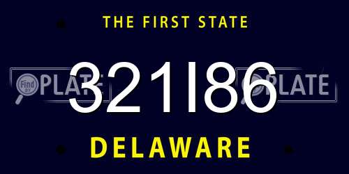 321I86 Delaware License Plate
