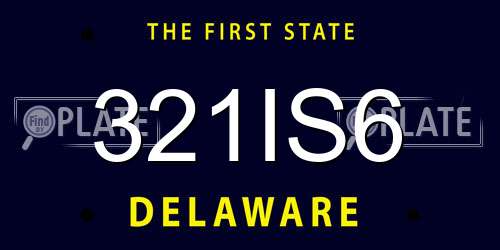 321IS6 Delaware License Plate