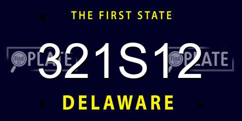 321S12 Delaware License Plate