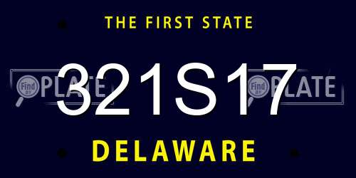 321S17 Delaware License Plate