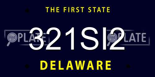 321SI2 Delaware License Plate