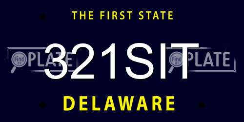 321SIT Delaware License Plate
