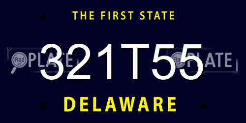 321T55 Delaware License Plate