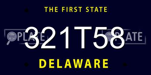 321T58 Delaware License Plate