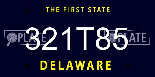 321T85 Delaware License Plate
