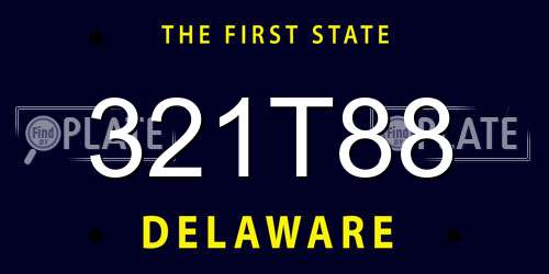321T88 Delaware License Plate