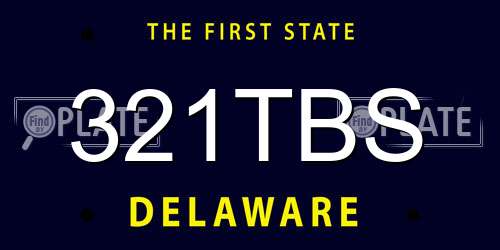 321TBS Delaware License Plate