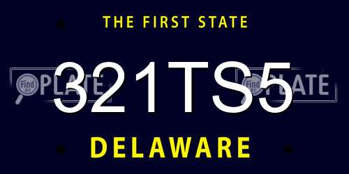 321TS5 Delaware License Plate