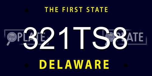 321TS8 Delaware License Plate