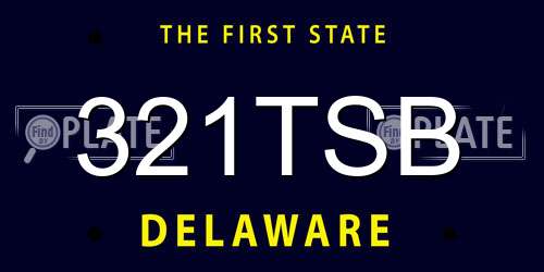 321TSB Delaware License Plate
