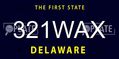 321WAX Delaware License Plate