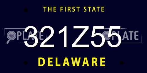321Z55 Delaware License Plate