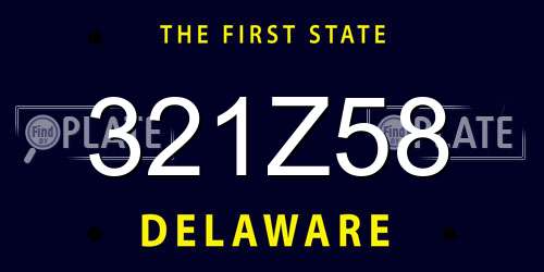 321Z58 Delaware License Plate