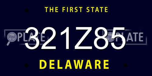 321Z85 Delaware License Plate