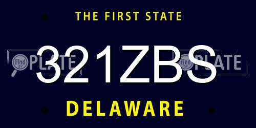321ZBS Delaware License Plate
