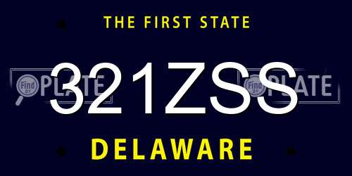 321ZSS Delaware License Plate