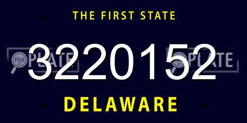 3220152 Delaware License Plate
