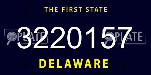 3220157 Delaware License Plate