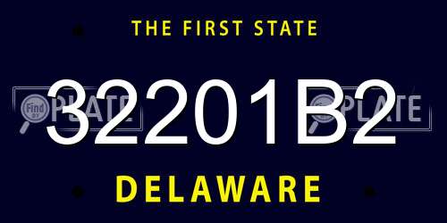 32201B2 Delaware License Plate