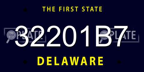 32201B7 Delaware License Plate