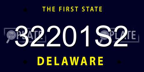 32201S2 Delaware License Plate