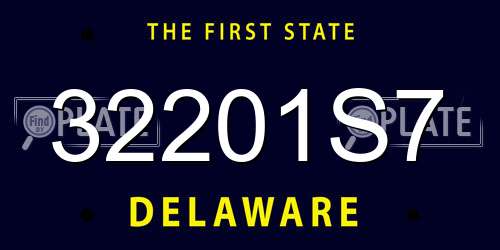 32201S7 Delaware License Plate