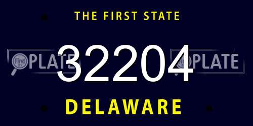 32204 Delaware License Plate