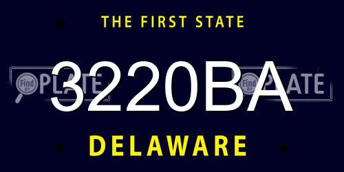3220BA Delaware License Plate