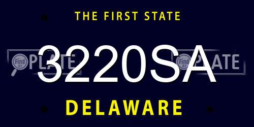 3220SA Delaware License Plate