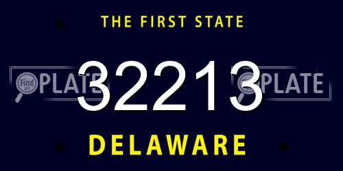 32213 Delaware License Plate