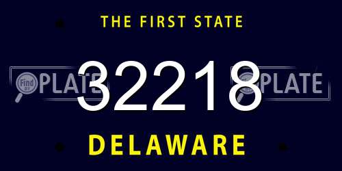 32218 Delaware License Plate