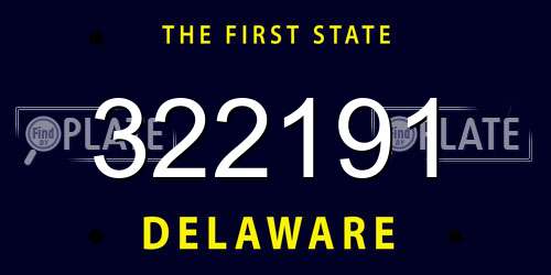 322191 Delaware License Plate