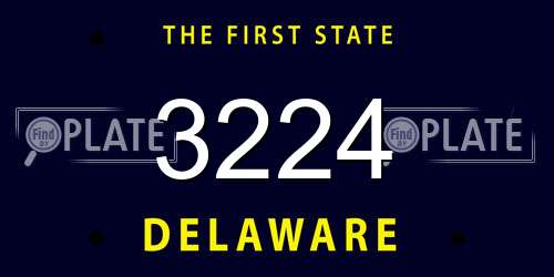 3224 Delaware License Plate