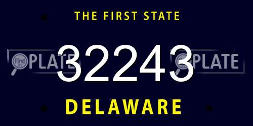 32243 Delaware License Plate
