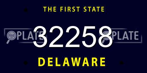 32258 Delaware License Plate