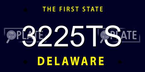 3225TS Delaware License Plate