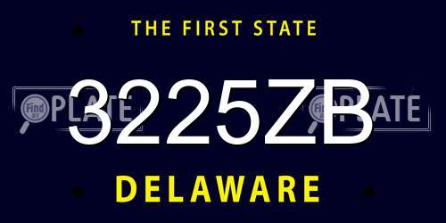 3225ZB Delaware License Plate