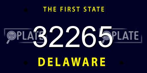32265 Delaware License Plate