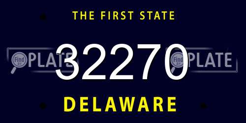 32270 Delaware License Plate