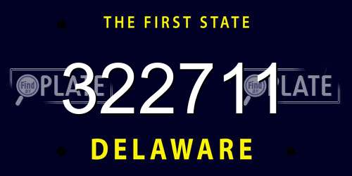 322711 Delaware License Plate