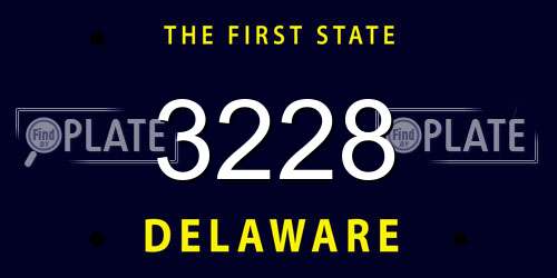 3228 Delaware License Plate