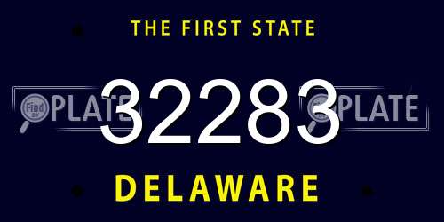 32283 Delaware License Plate