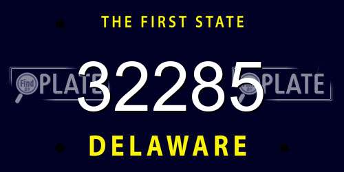 32285 Delaware License Plate