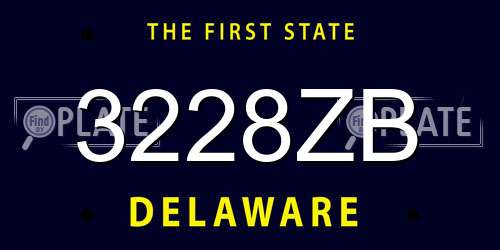 3228ZB Delaware License Plate