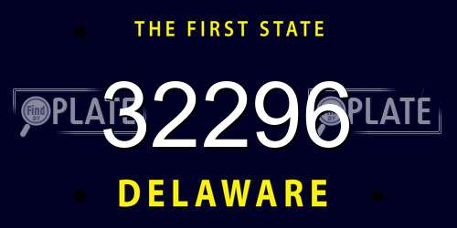 32296 Delaware License Plate